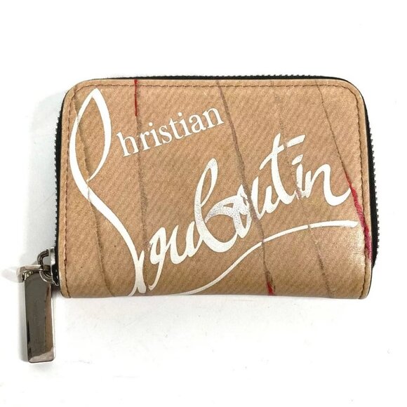 Christian Louboutin Wallet Coin Compartment craft logo Zip Around coin purse - Picture 1 of 16